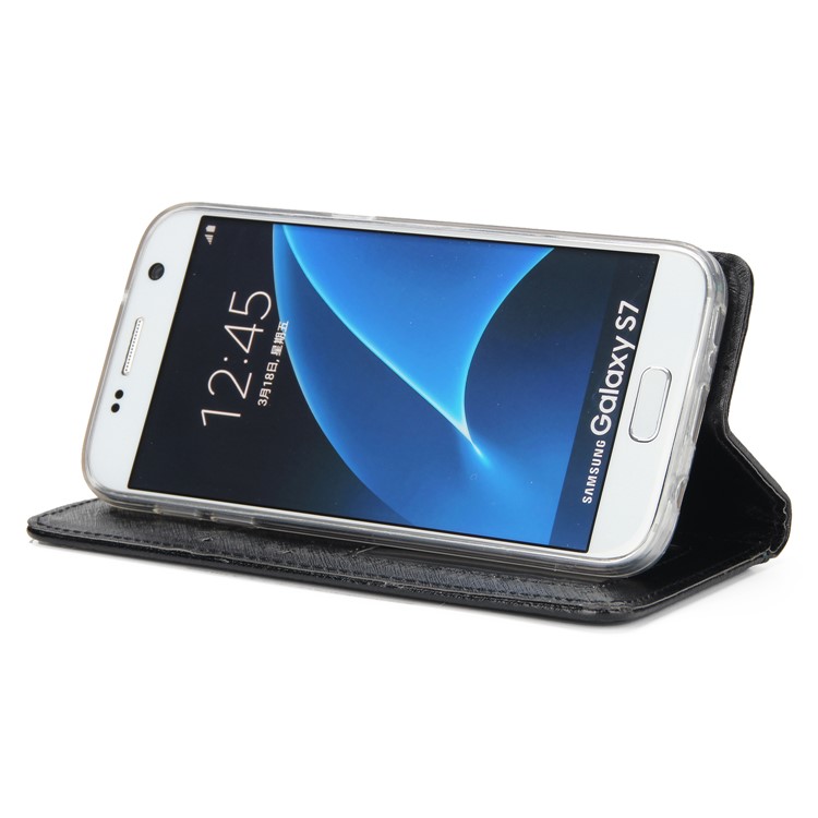 Silk Texture Detachable 2-in-1 Leather Wallet Case for Samsung Galaxy S7 G930 - Black-5