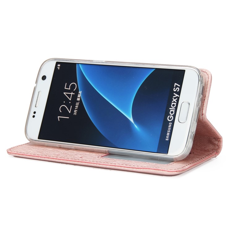 Silk Texture Detachable 2-in-1 Leather Wallet Shell for Samsung Galaxy S7 G930 - Rose Gold-5