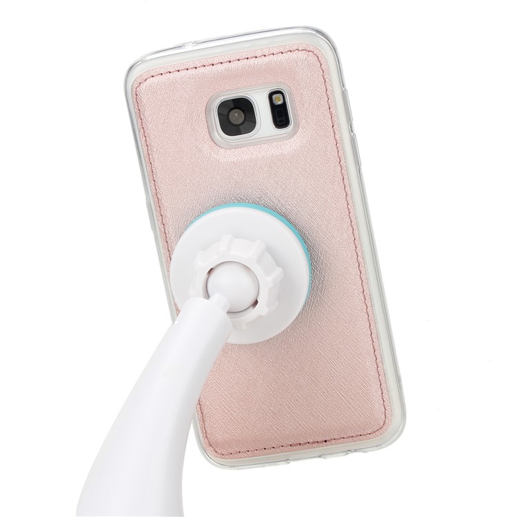 Silk Texture Detachable 2-in-1 Leather Wallet Shell for Samsung Galaxy S7 G930 - Rose Gold-7