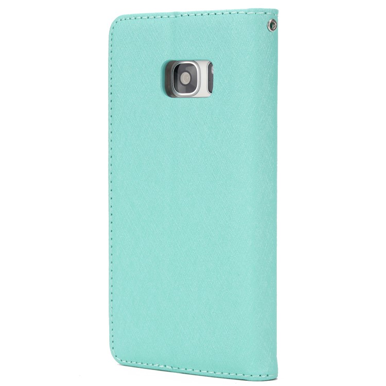 Silk Texture Detachable 2-in-1 Leather Wallet Mobile Case for Samsung Galaxy S7 G930 - Cyan-3