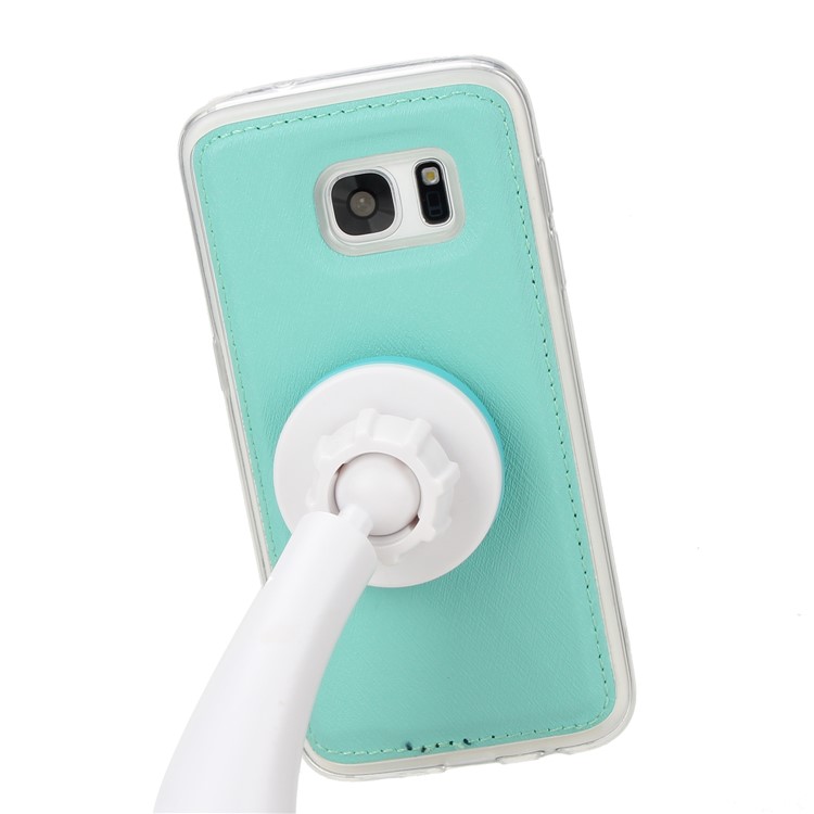 Silk Texture Detachable 2-in-1 Leather Wallet Mobile Case for Samsung Galaxy S7 G930 - Cyan-7