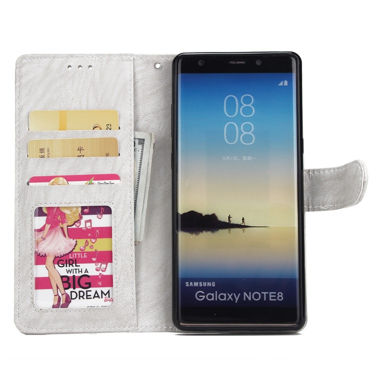 2-in-1 Leather Wallet Cover + Detachable TPU Back Cover for Samsung Galaxy Note 8 SM-N950 - White-4