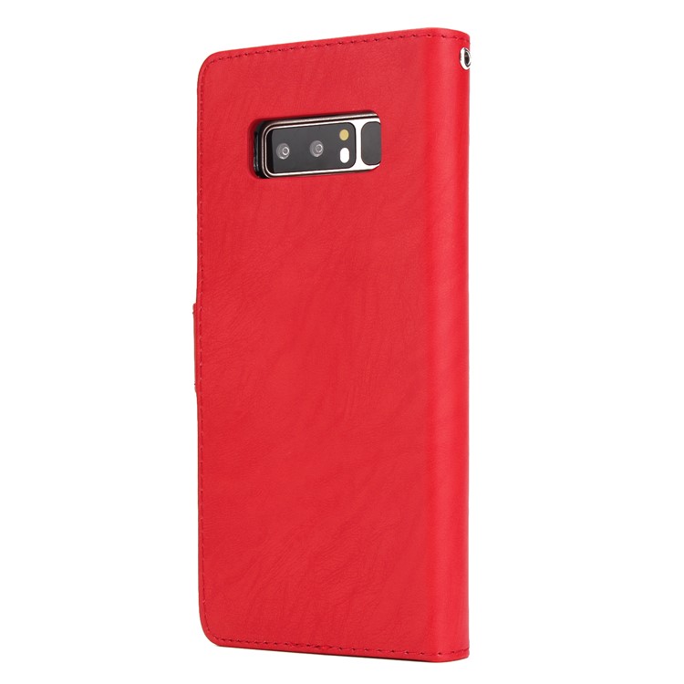 Detachable 2-in-1 Leather Wallet Cover + TPU Phone Case for Samsung Galaxy Note 8 SM-N950 - Red-3
