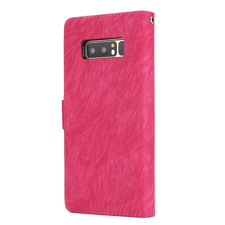 Detachable 2-in-1 Leather Wallet Cover + TPU Phone Cover for Samsung Galaxy Note 8 SM-N950 - Rose-3