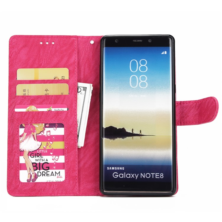 Detachable 2-in-1 Leather Wallet Cover + TPU Phone Cover for Samsung Galaxy Note 8 SM-N950 - Rose-4