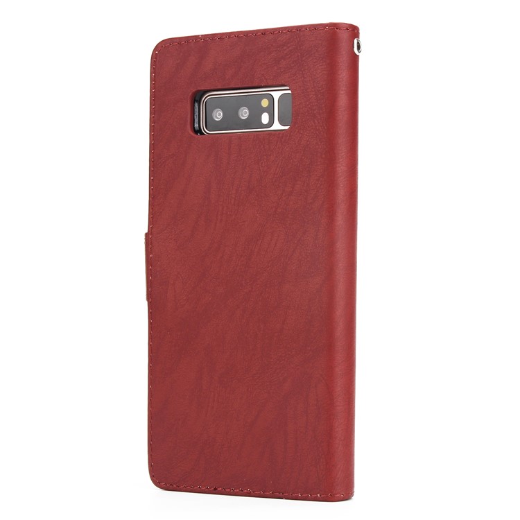 Detachable 2-in-1 Leather Wallet Cover + TPU Mobile Casing for Samsung Galaxy Note 8 SM-N950 - Brown-3
