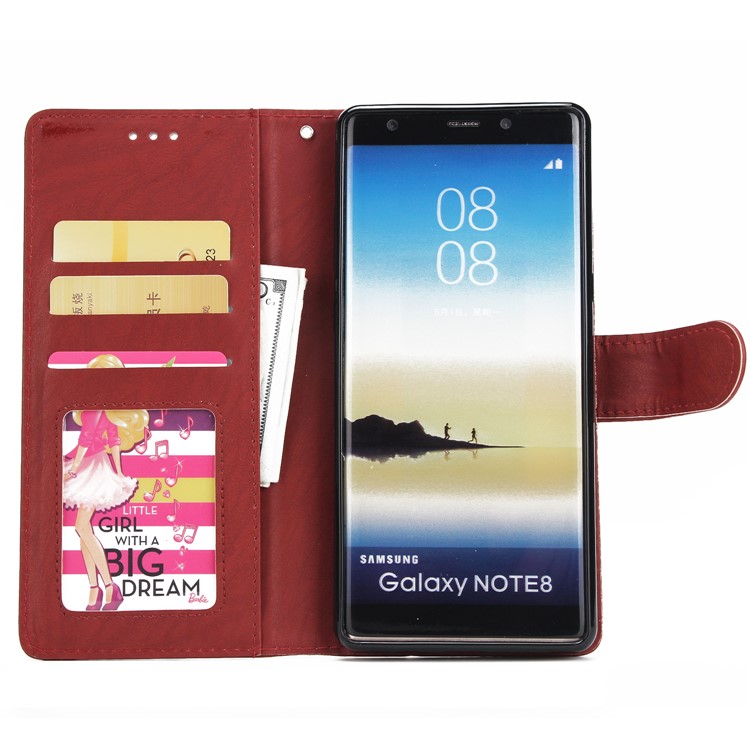 Detachable 2-in-1 Leather Wallet Cover + TPU Mobile Casing for Samsung Galaxy Note 8 SM-N950 - Brown-4