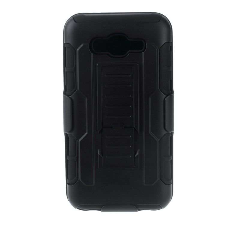 Belt Clip Kickstand PC Silicone Phone Case for Samsung Galaxy J7 SM-J700F - Black-2