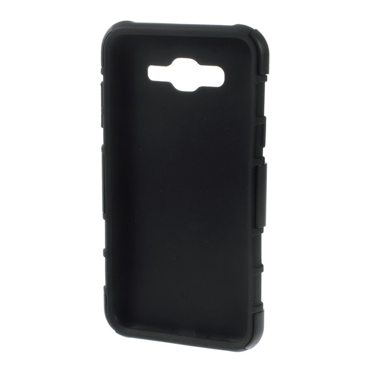 Belt Clip Kickstand PC Silicone Phone Case for Samsung Galaxy J7 SM-J700F - Black-4
