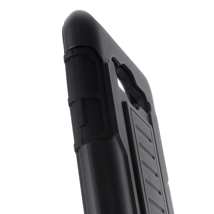 Belt Clip Kickstand PC Silicone Phone Case for Samsung Galaxy J7 SM-J700F - Black-8