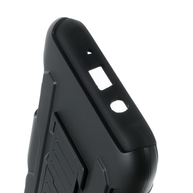 Belt Clip Kickstand PC Silicone Phone Case for Samsung Galaxy J7 SM-J700F - Black-9
