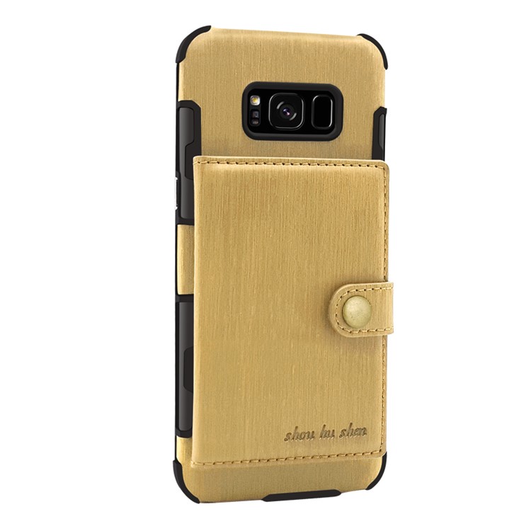 Anti-drop Brushed Cloth Coated PC Cover Casing for Samsung Galaxy S8 G950 - Gold-1