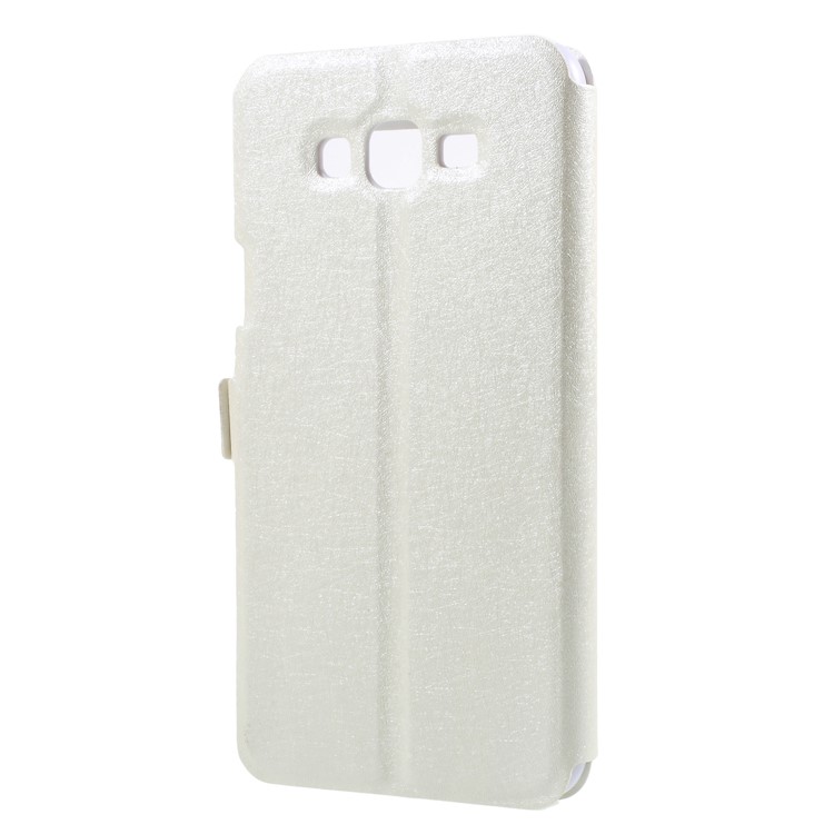 Silk Texture Dual View Window Leather Flip Cover for Samsung Galaxy J7 Nxt - White-2