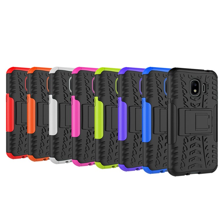 Tyre Pattern PC + TPU Hybrid Case with Kickstand for Samsung Galaxy J2 Pro 2018 - Black-13