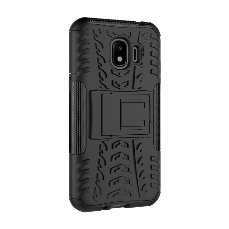Tyre Pattern PC + TPU Hybrid Case with Kickstand for Samsung Galaxy J2 Pro 2018 - Black-3