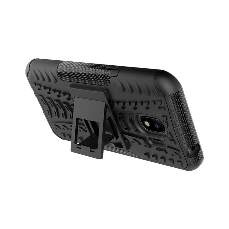 Tyre Pattern PC + TPU Hybrid Case with Kickstand for Samsung Galaxy J2 Pro 2018 - Black-4
