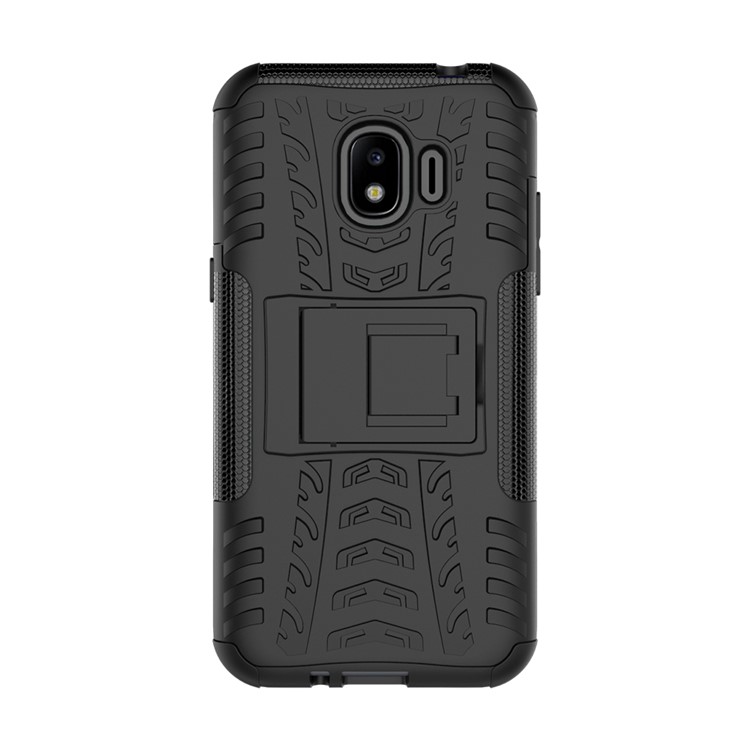 Tyre Pattern PC + TPU Hybrid Case with Kickstand for Samsung Galaxy J2 Pro 2018 - Black-6