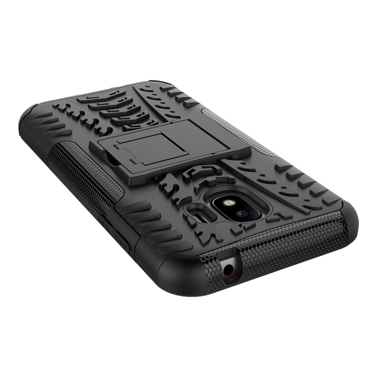 Tyre Pattern PC + TPU Hybrid Case with Kickstand for Samsung Galaxy J2 Pro 2018 - Black-7