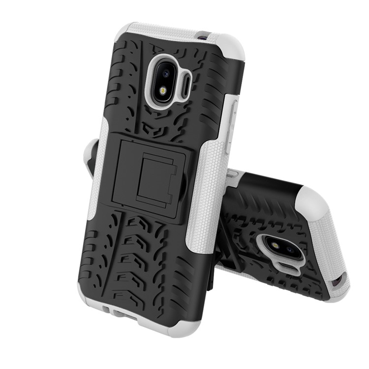 Tyre Pattern PC + TPU Hybrid Cover with Kickstand for Samsung Galaxy J2 Pro 2018 - White-2