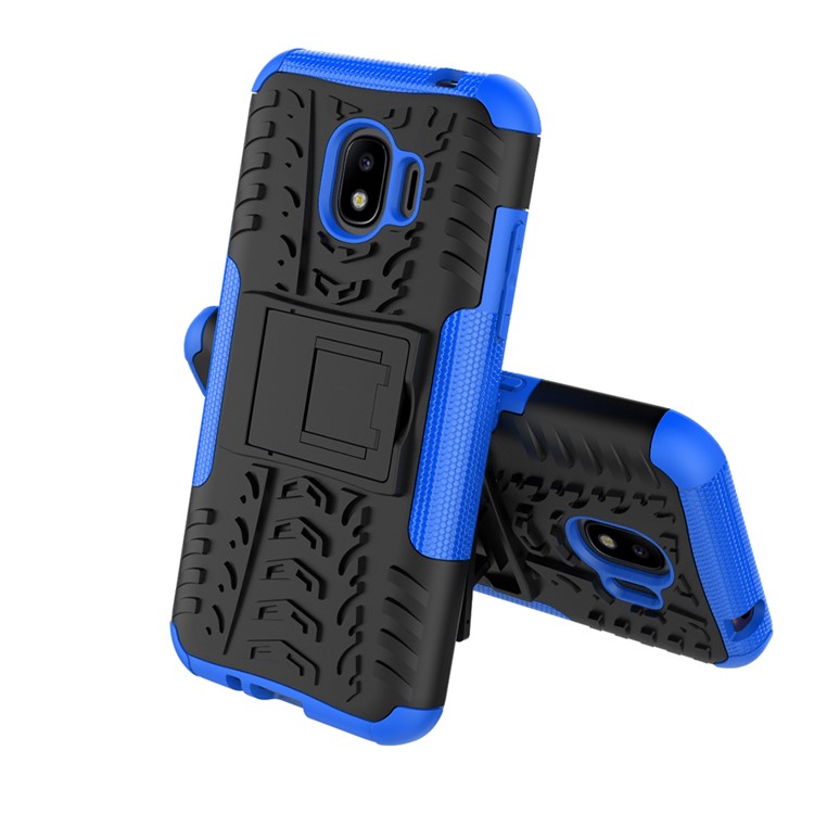 Tyre Pattern PC + TPU Hybrid Mobile Phone Case with Kickstand for Samsung Galaxy J2 Pro 2018 - Blue-2