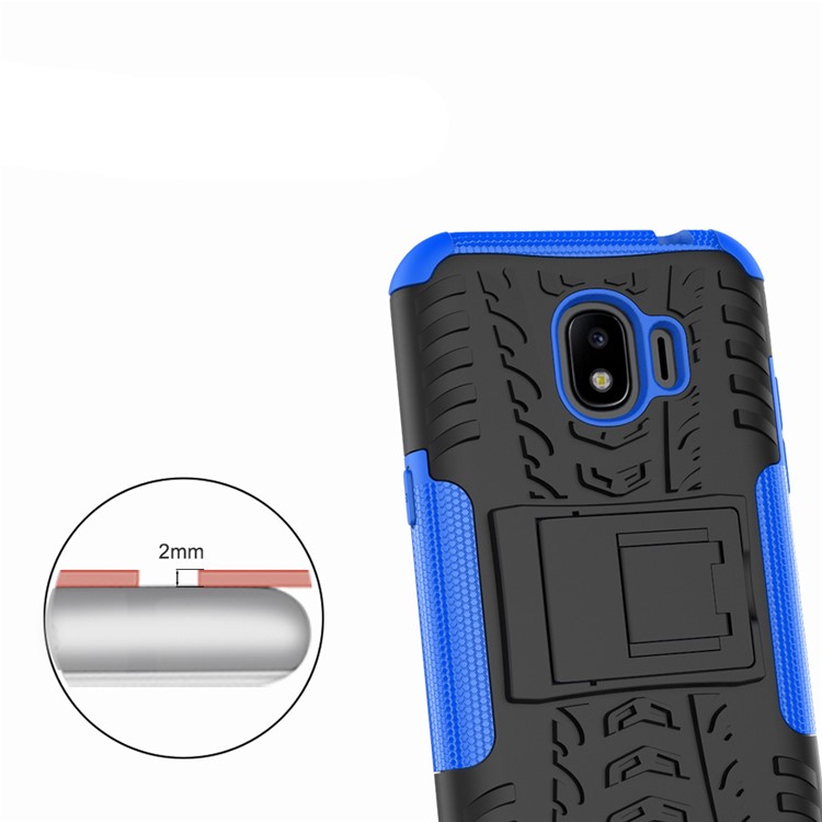 Tyre Pattern PC + TPU Hybrid Mobile Phone Case with Kickstand for Samsung Galaxy J2 Pro 2018 - Blue-3