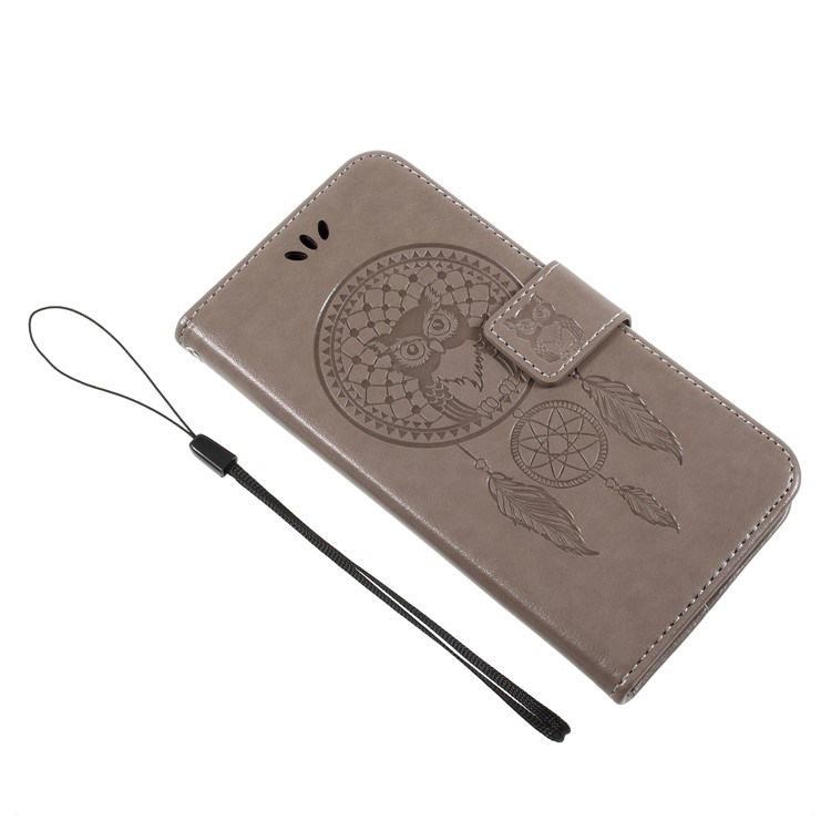 Imprint Owl Dream Catcher Pattern PU Leather Mobile Case for Samsung Galaxy J5 (2017) EU Version/J5 Pro (2017) - Grey-7