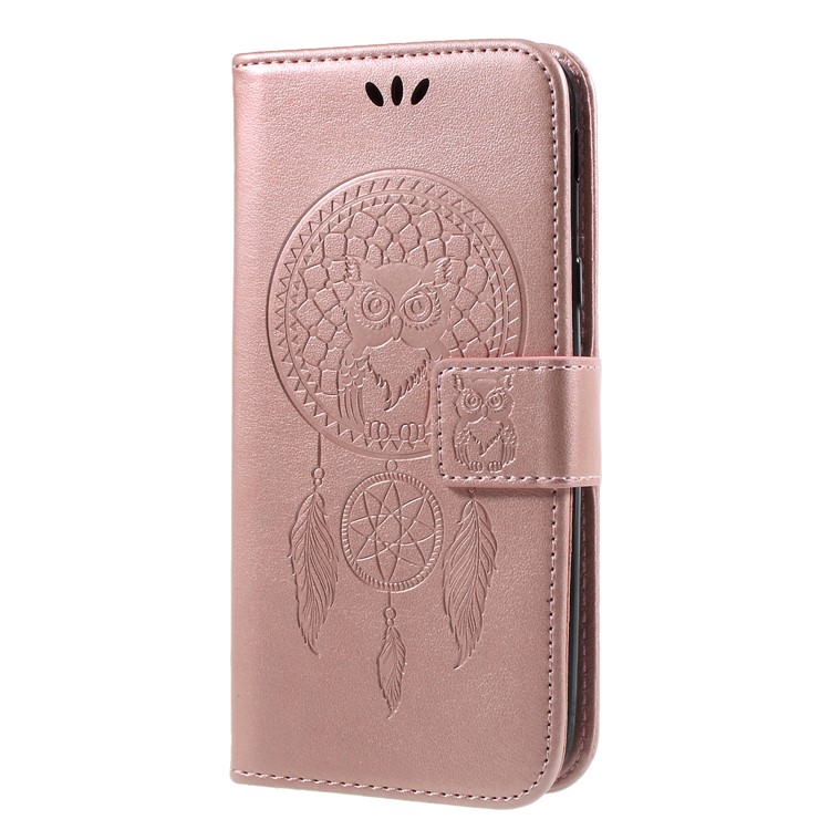 Imprint Owl Dream Catcher Pattern Wallet Leather Phone Case for Samsung Galaxy J5 (2017) EU Version/J5 Pro (2017) - Rose Gold-1
