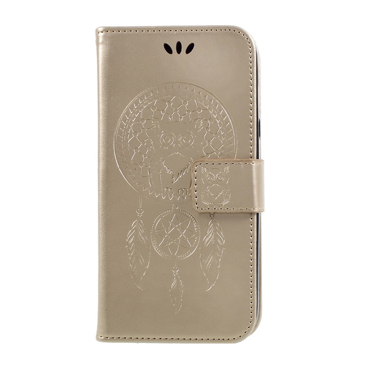 Imprint Owl Dream Catcher Pattern Stand Wallet Leather Shell for Samsung Galaxy J5 (2017) EU Version/J5 Pro (2017) - Gold-3