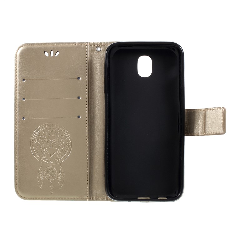 Imprint Owl Dream Catcher Pattern Stand Wallet Leather Shell for Samsung Galaxy J5 (2017) EU Version/J5 Pro (2017) - Gold-6