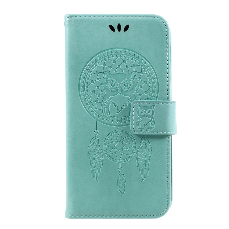 Imprint Owl Dream Catcher Pattern Stand Leather Wallet Cover for Samsung Galaxy J5 (2017) EU Version/J5 Pro (2017) - Cyan-3