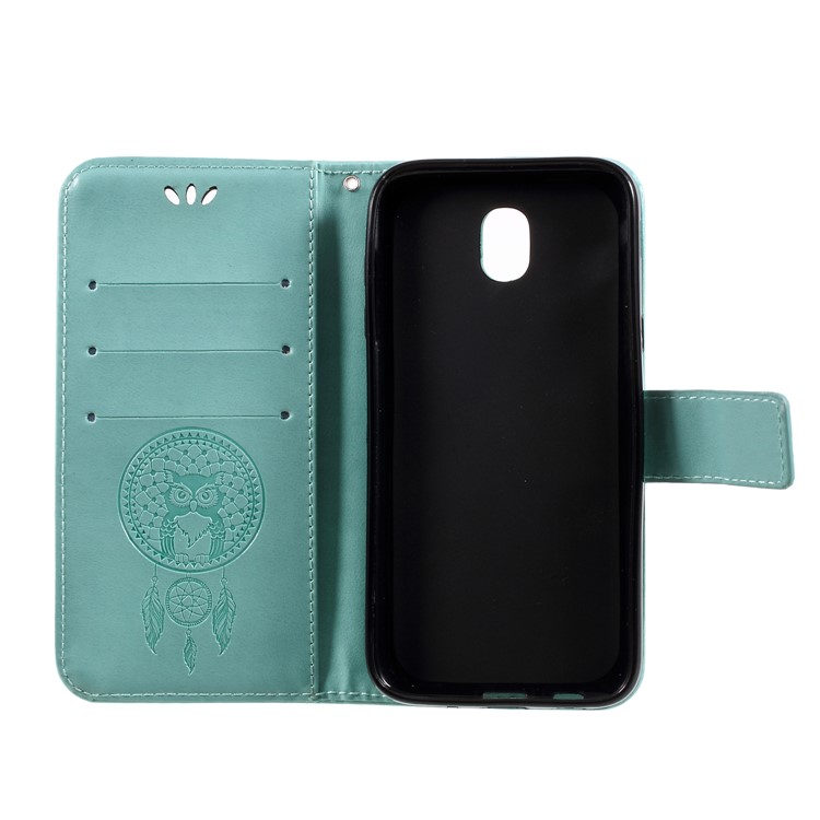 Imprint Owl Dream Catcher Pattern Stand Leather Wallet Cover for Samsung Galaxy J5 (2017) EU Version/J5 Pro (2017) - Cyan-6