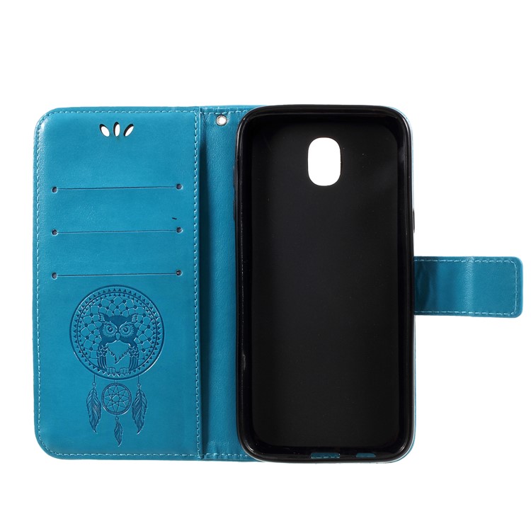 Imprint Owl Dream Catcher Leather Flip Stand Phone Cover for Samsung Galaxy J5 (2017) EU Version/J5 Pro (2017) - Blue-6