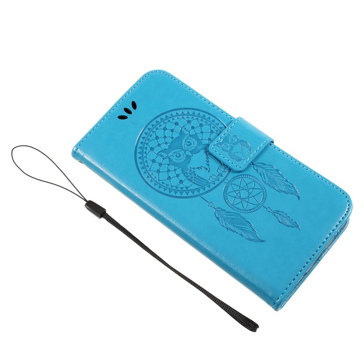 Imprint Owl Dream Catcher Leather Flip Stand Phone Cover for Samsung Galaxy J5 (2017) EU Version/J5 Pro (2017) - Blue-7