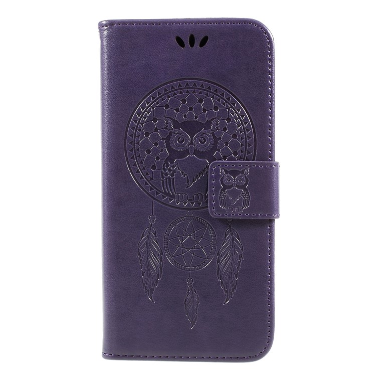Imprint Owl Dream Catcher Pattern Leather Case with Stand for Samsung Galaxy J5 (2017) EU Version/J5 Pro (2017) - Purple-3