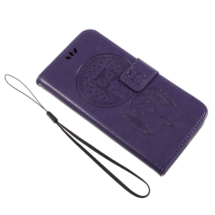 Imprint Owl Dream Catcher Pattern Leather Case with Stand for Samsung Galaxy J5 (2017) EU Version/J5 Pro (2017) - Purple-7