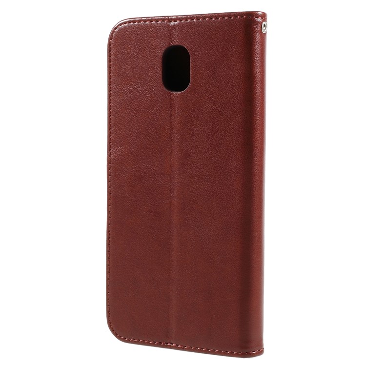 Imprint Owl Dream Catcher Leather Shell with Card Holder for Samsung Galaxy J5 (2017) EU Version/J5 Pro (2017) - Brown-2