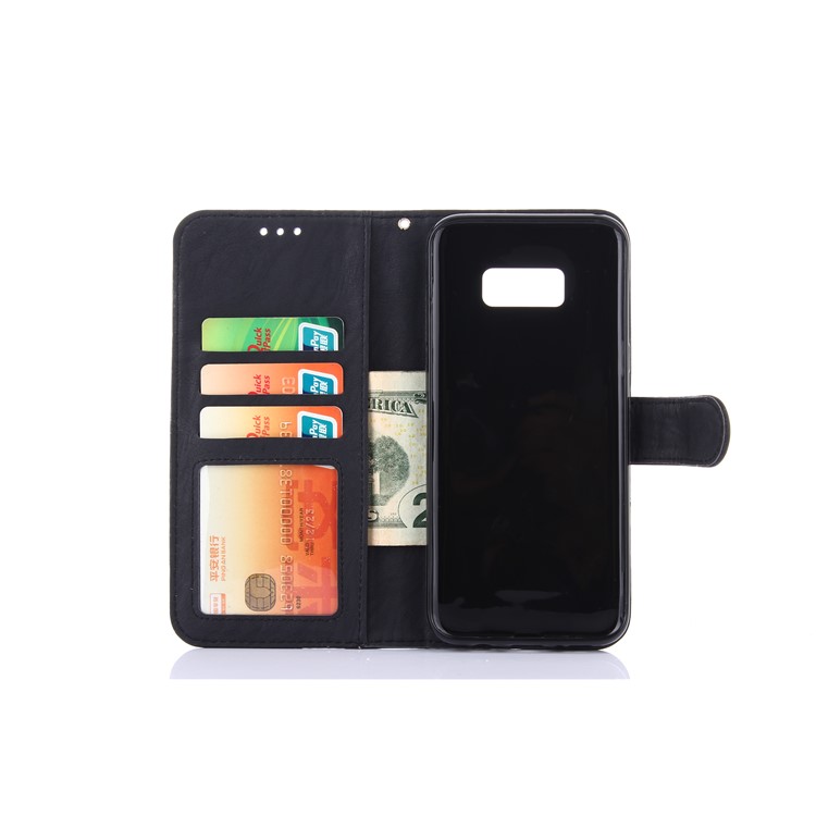 2-in-1 Leather Wallet Cover + Detachable TPU Case for Samsung Galaxy S8+ SM-G955 - Black-3