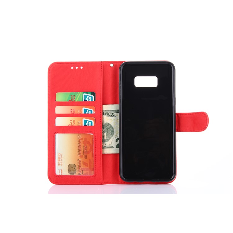 2-in-1 Leather Wallet Cover + Detachable TPU Phone Case for Samsung Galaxy S8 Plus SM-G955 - Red-3