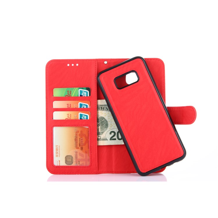 2-in-1 Leather Wallet Cover + Detachable TPU Phone Case for Samsung Galaxy S8 Plus SM-G955 - Red-4
