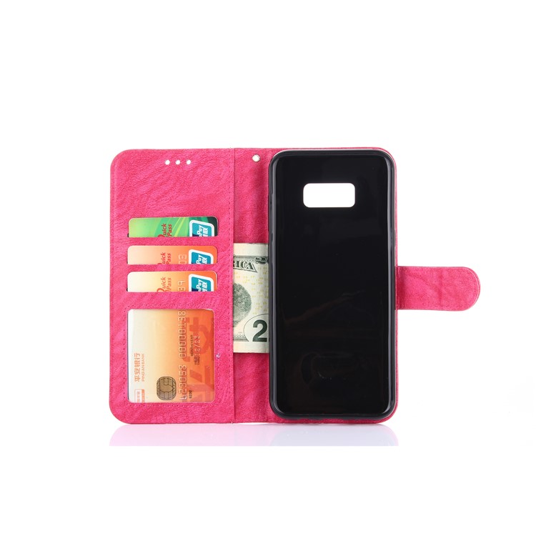 2-in-1 Leather Wallet Cover + Detachable TPU Phone Shell for Samsung Galaxy S8 Plus SM-G955 - Rose-3