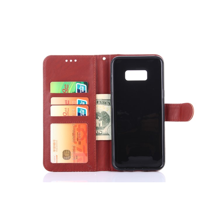 2-in-1 Leather Wallet Cover + Detachable TPU Case Shell for Samsung Galaxy S8+ SM-G955 - Brown-3