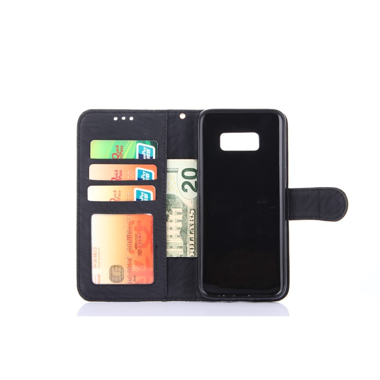 Detachable 2-in-1 Leather Wallet Cover + TPU Case for Samsung Galaxy S8 SM-G950 - Black-3