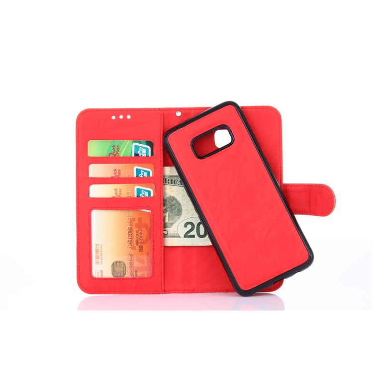 Detachable 2-in-1 Leather Wallet Cover + TPU Back Case for Samsung Galaxy S8 SM-G950 - Red-4