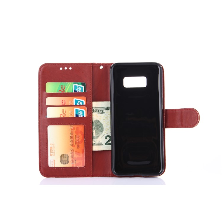 Detachable 2-in-1 Leather Wallet Cover + TPU Mobile Shell for Samsung Galaxy S8 SM-G950 - Brown-3