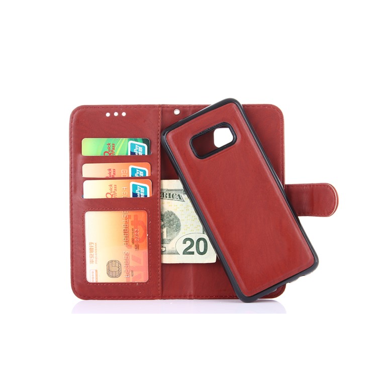 Detachable 2-in-1 Leather Wallet Cover + TPU Mobile Shell for Samsung Galaxy S8 SM-G950 - Brown-4