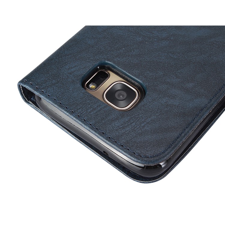 Detachable 2-in-1 Leather Wallet Cover + TPU Cell Phone Case for Samsung Galaxy S7 edge SM-G935 - Dark Blue-9