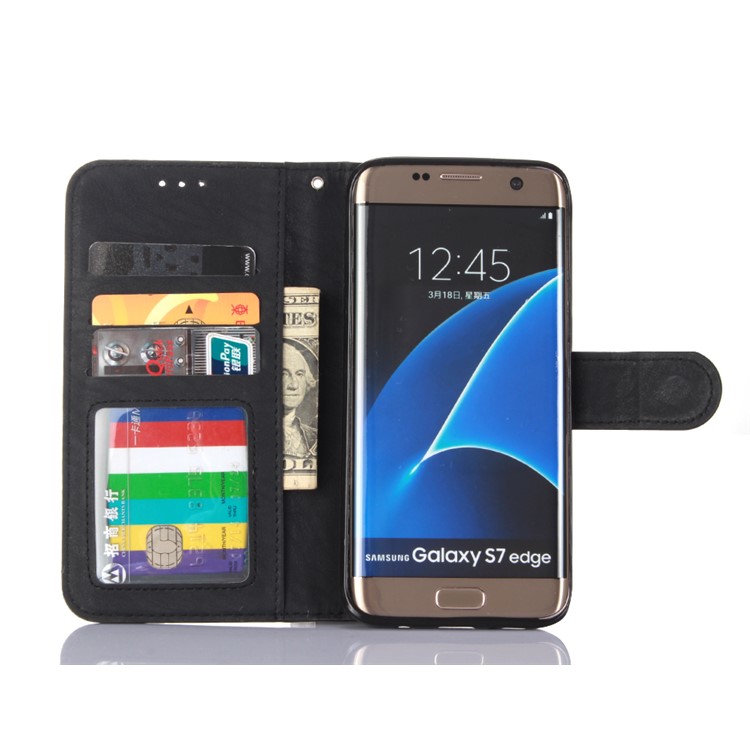 Detachable 2-in-1 Leather Wallet Cover + TPU Mobile Cover Case for Samsung Galaxy S7 edge SM-G935 - Black-3