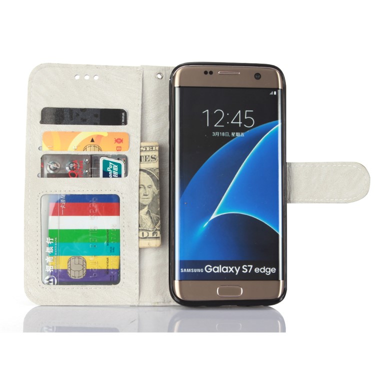 Detachable 2-in-1 Leather Wallet Cover + TPU Back Phone Casing for Samsung Galaxy S7 edge SM-G935 - White-3
