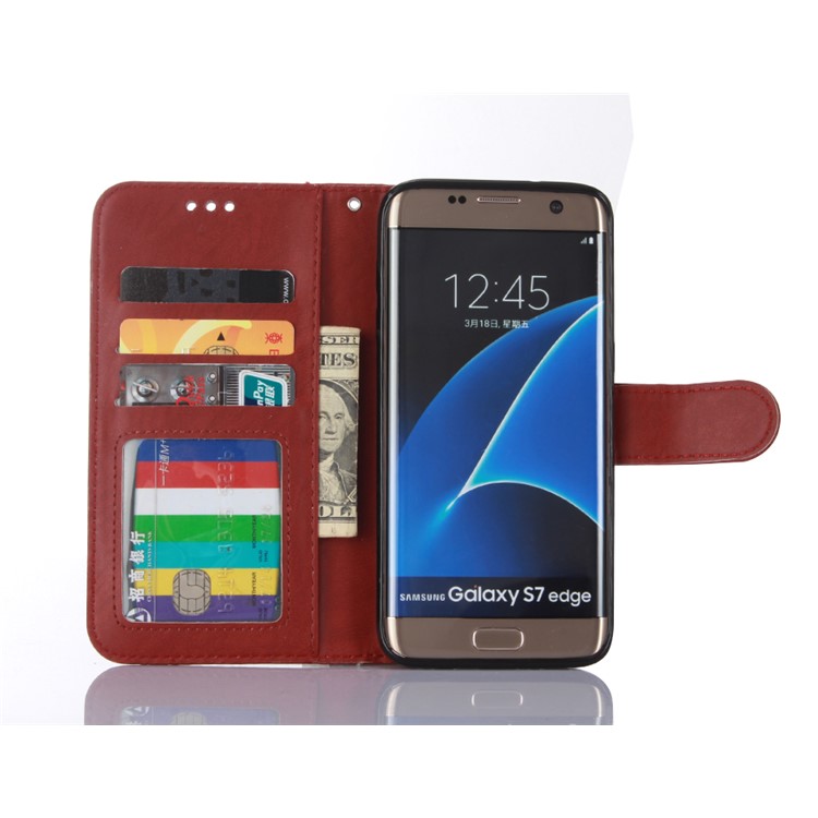 Detachable 2-in-1 Leather Wallet Cover + TPU Protective Case for Samsung Galaxy S7 edge SM-G935 - Brown-3