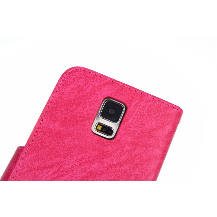 Detachable 2-in-1 PU Leather Wallet Cover + TPU Back Case for Samsung Galaxy S5 SM-G900 - Rose-6